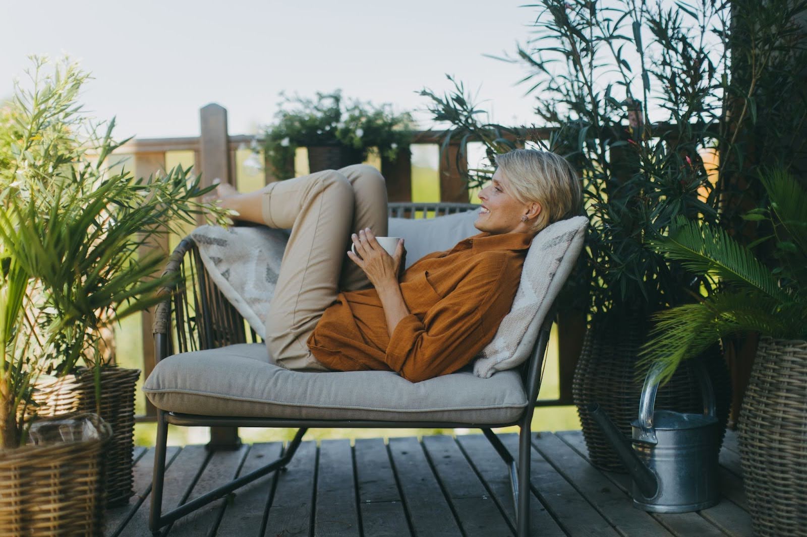 woman enjoying comfort with a geothermal unit